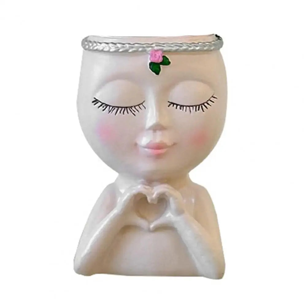 Girl Face Planter Pot – Succulent Indoor Outdoor Desktop Vase