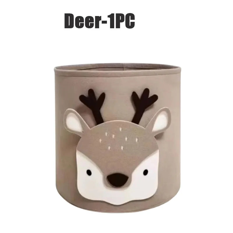 Large Felt Kids Toy & Laundry Basket – Cartoon Animal Design