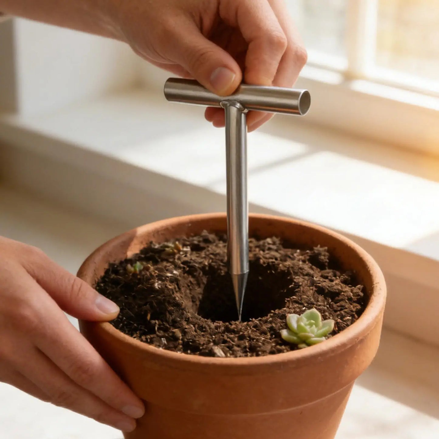 Hand Dibber Sowing Handheld Gardening Tools Plant Hole Digger With Handle For Cucumber Flower Tomato Potting Yard Farm Peaceful Pleasures Health and Wellness