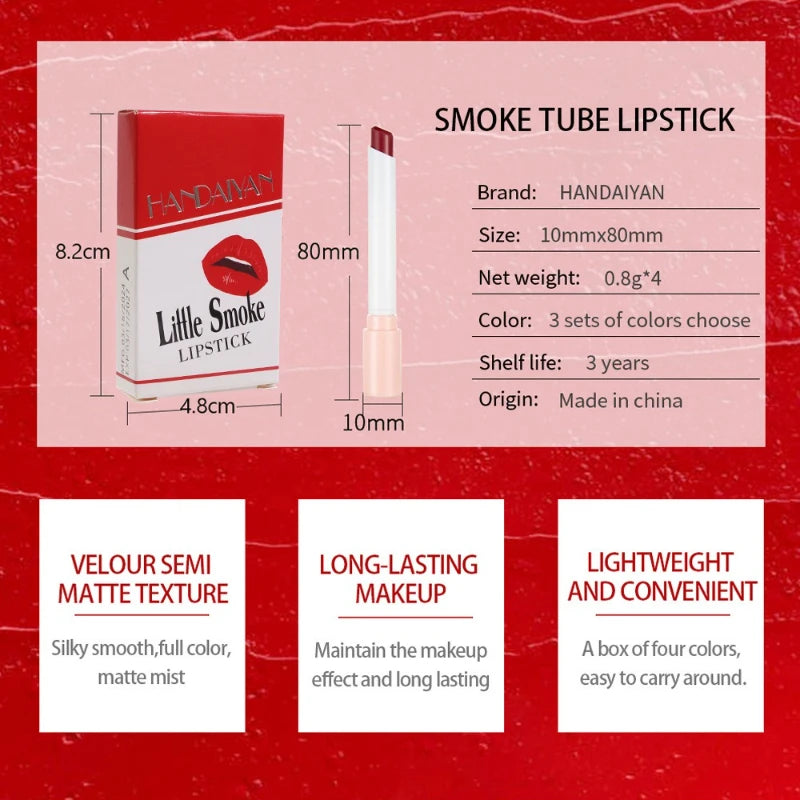 Velvet Matte Lipstick Set 4 Pcs | 12 Colors, Waterproof