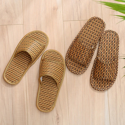 Rattan Woven Indoor Slippers | Unisex Cooling Summer Slides