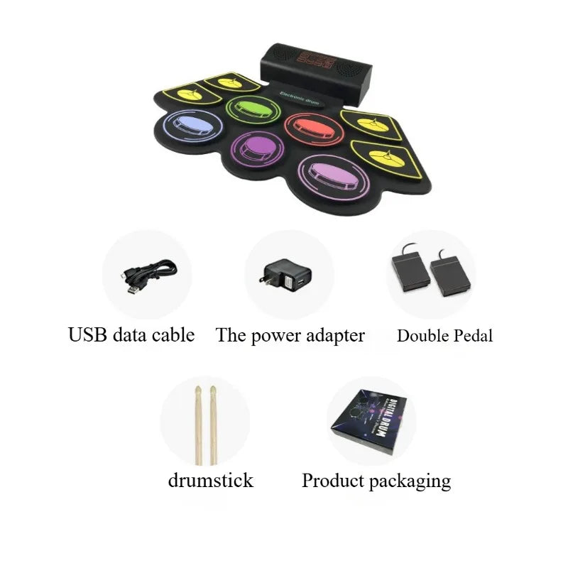 Hand-scrolled Drum Adult Children's Beginner Folding Jazz Portable