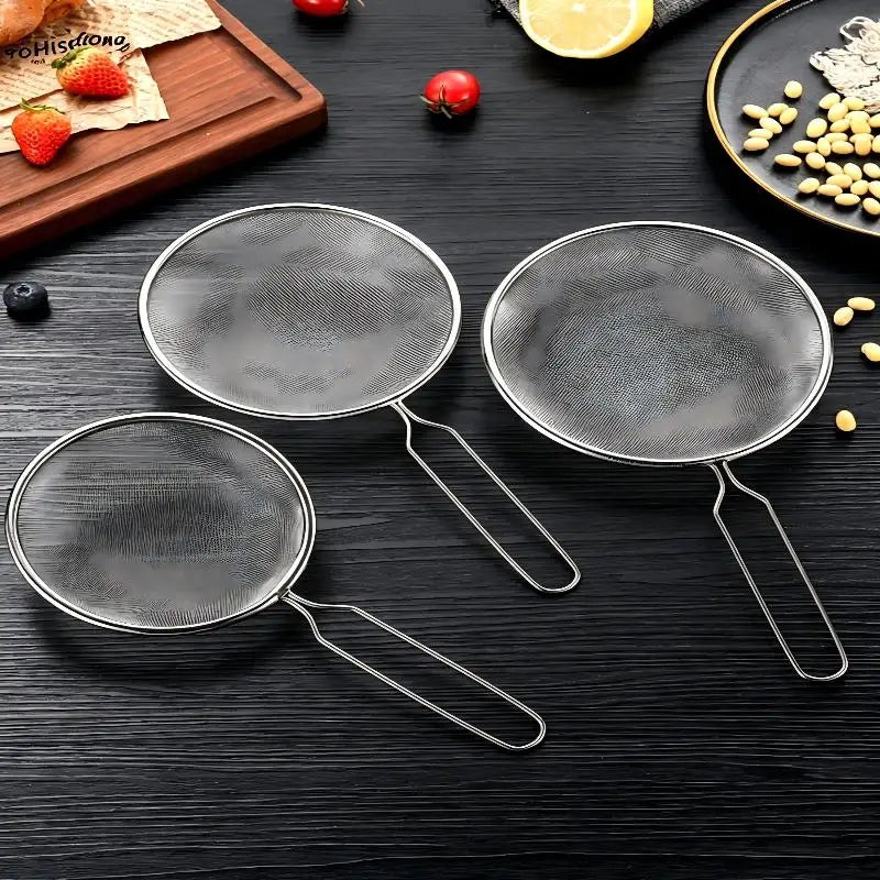 SUS 304 Fine Mesh Kitchen Strainer Set | Non-Slip Handle, 3 Sizes Fine Mesh Strainer Set Peaceful Pleasures Health and Wellness