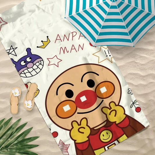 Anpanman Cartoon Quick-Dry Beach Towel | Soft Pool & Travel Quick-Dry Beach Towel Peaceful Pleasures Health and Wellness