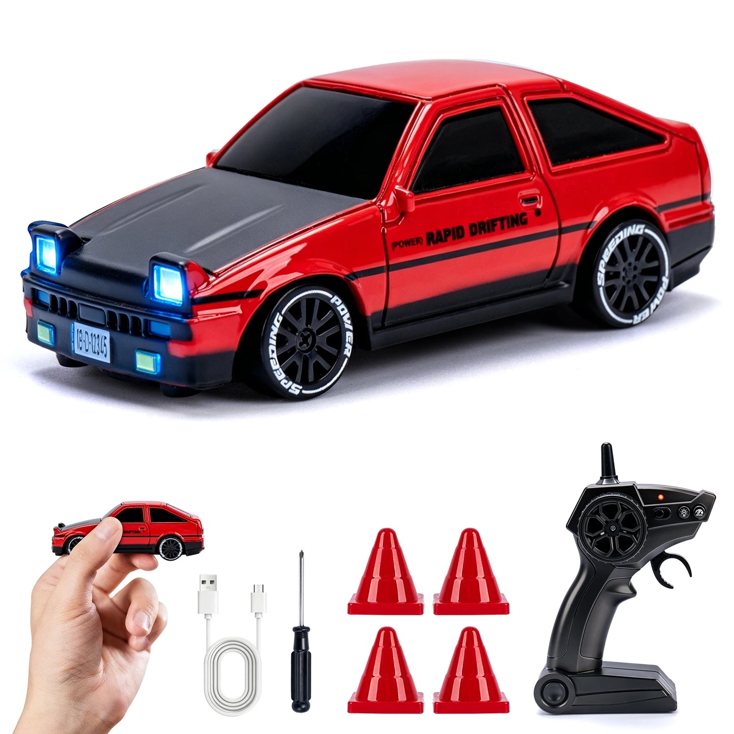 1 64 Speed Drift RC Car Mini Racing Model Light 4WD Remote Control