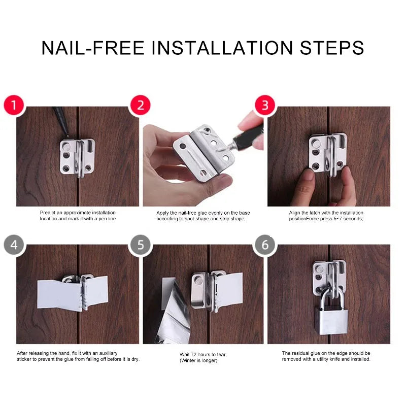 Stainless Steel Door Bolt Latch – Pet Cage & Bathroom Lock