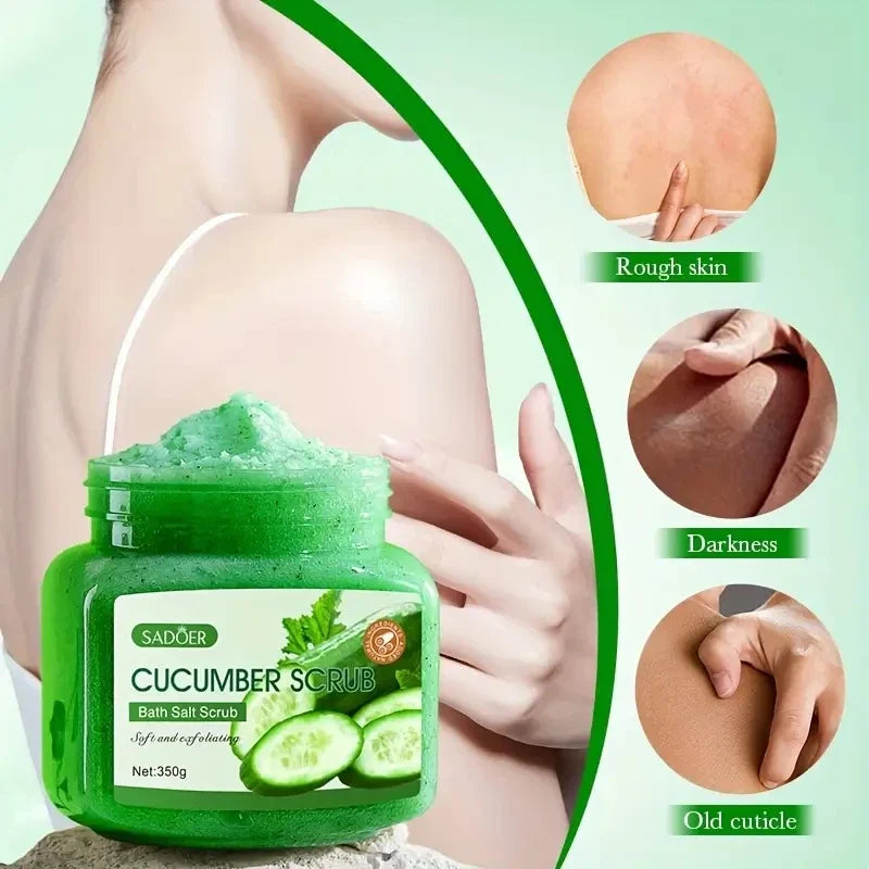 SADOER Cucumber Exfoliating Body Scrub & Bath Gel 350g