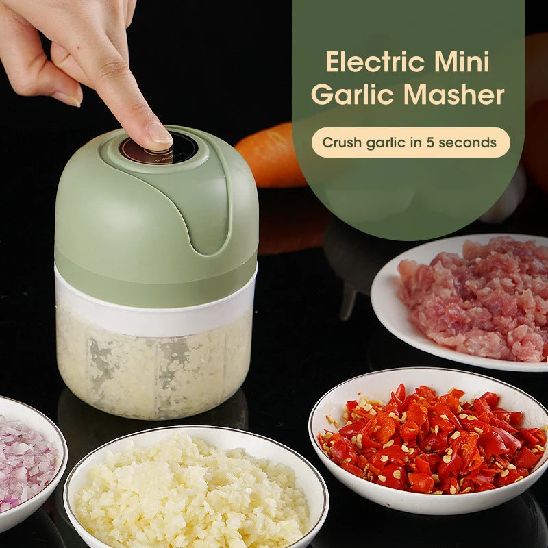 Electric Food Chopper Multifunctional Vegetable Meat Grinder Garlic Masher USB Portable Mini Blender for Kitchen Gadgets Peaceful Pleasures Health and Wellness
