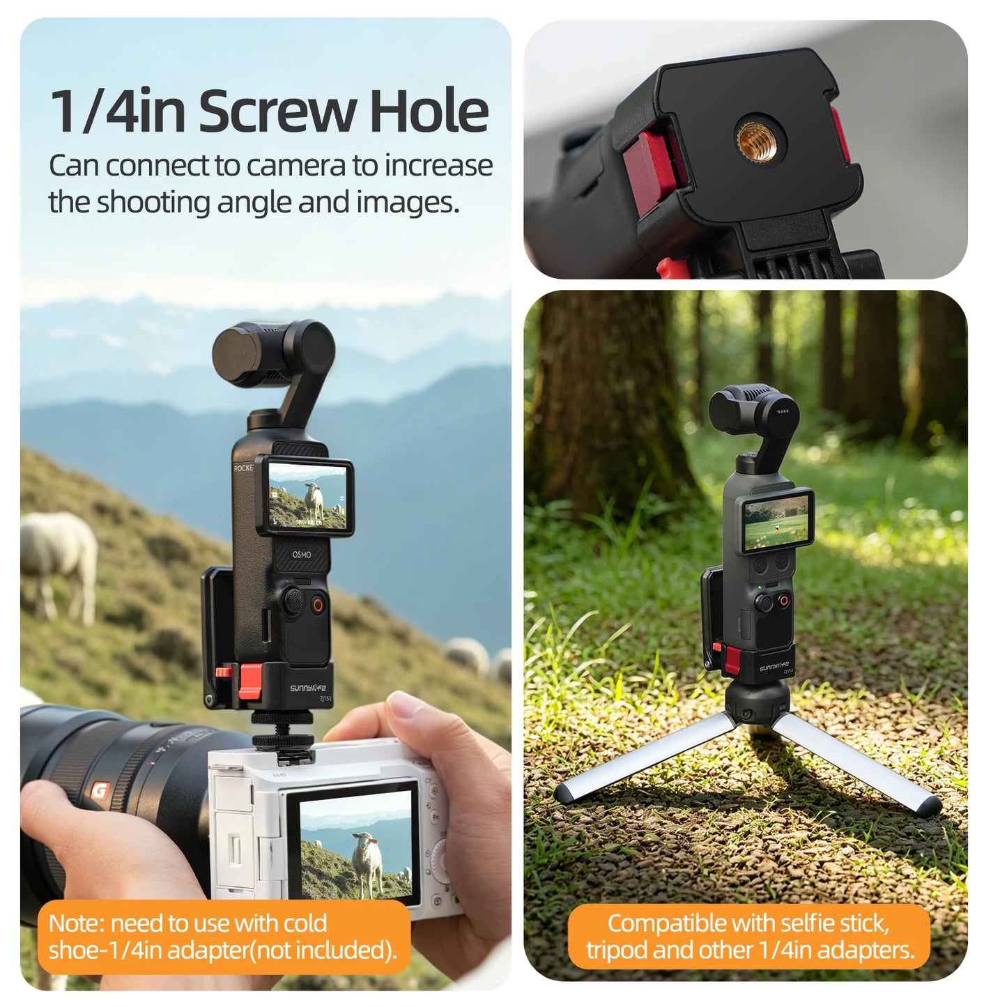 For DJI Osmo Pocket4/3 Quick Release High-Strength Magnetic Bracket Adjustable Base Portable Outdoor Photography Accessories Peaceful Pleasures Health and Wellness