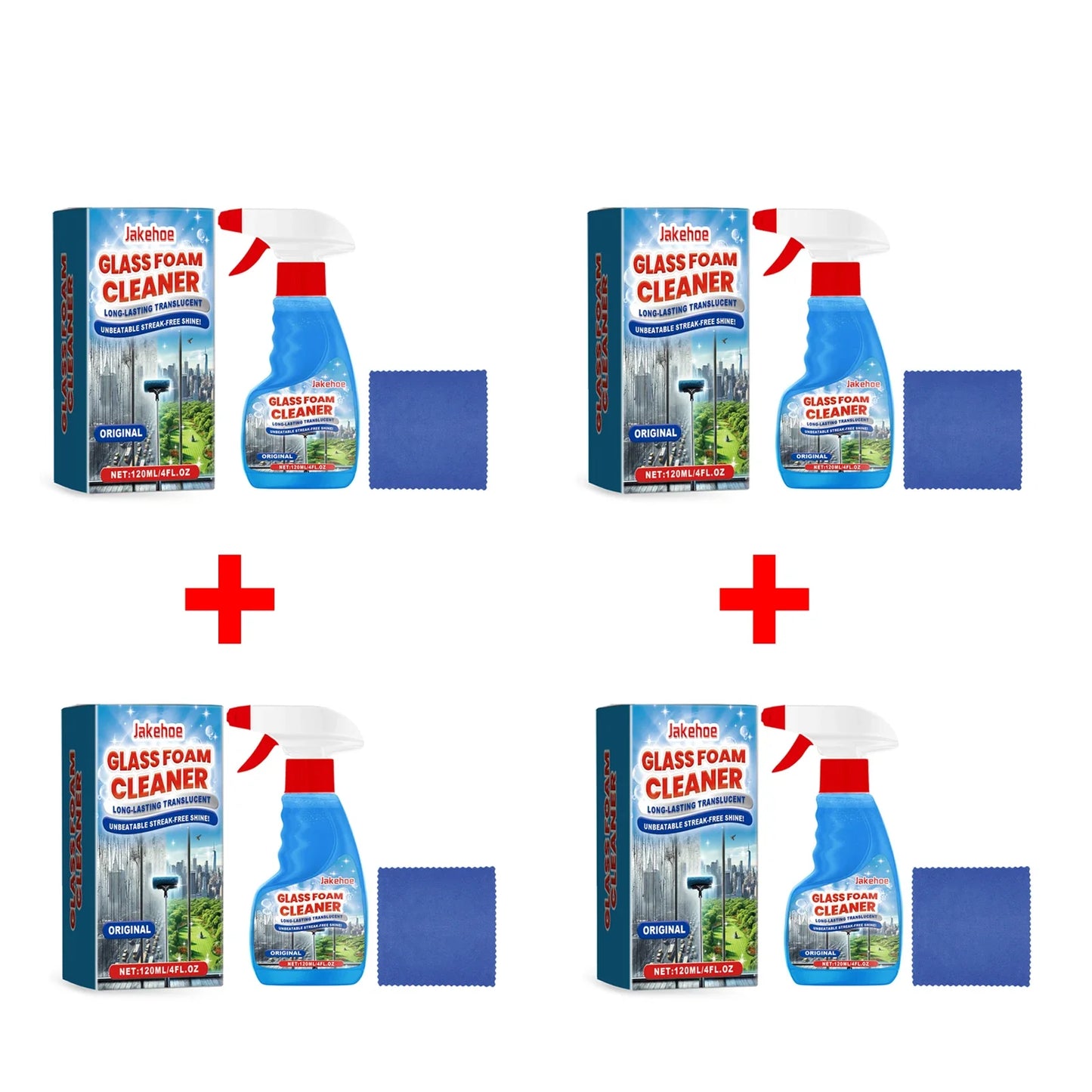 JAKEHOE Glass Foam Cleaner – Streak-Free Windows & Mirrors 120ml