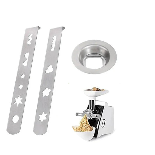 3-Pc Stainless Steel Cookie Press Attachment for Size 5 Grinder Cookie Press Attachment Oasis Select