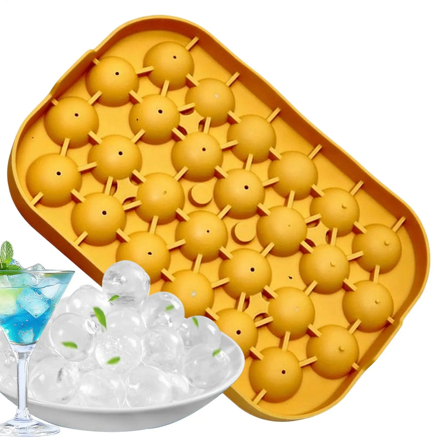 Silicone Ice Ball Mold – 26-Grid Tray with Lid | Easy Release