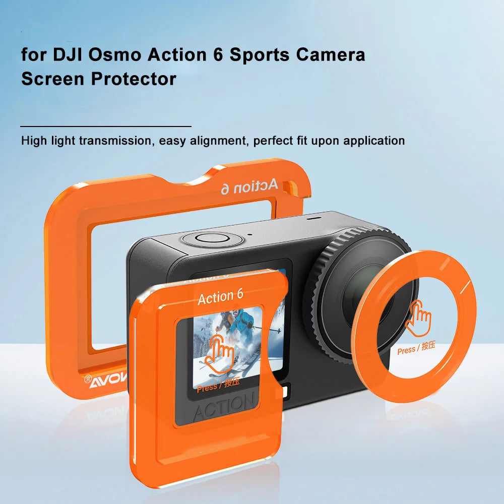 2 PCS For DJI Osmo Action6 HD High-Definition Tempered Glass Screen Protector Easy Installation Kit For DJI Osmo Action6 Camera Peaceful Pleasures Health and Wellness