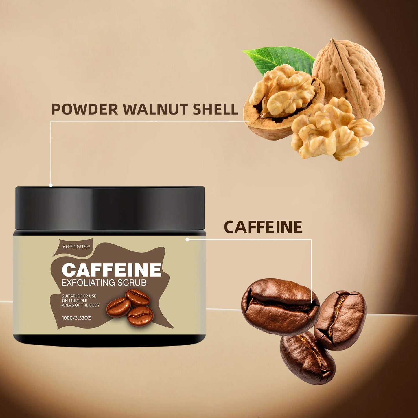 Veérenae Caffeine Exfoliating Face Scrub – All Skin Types