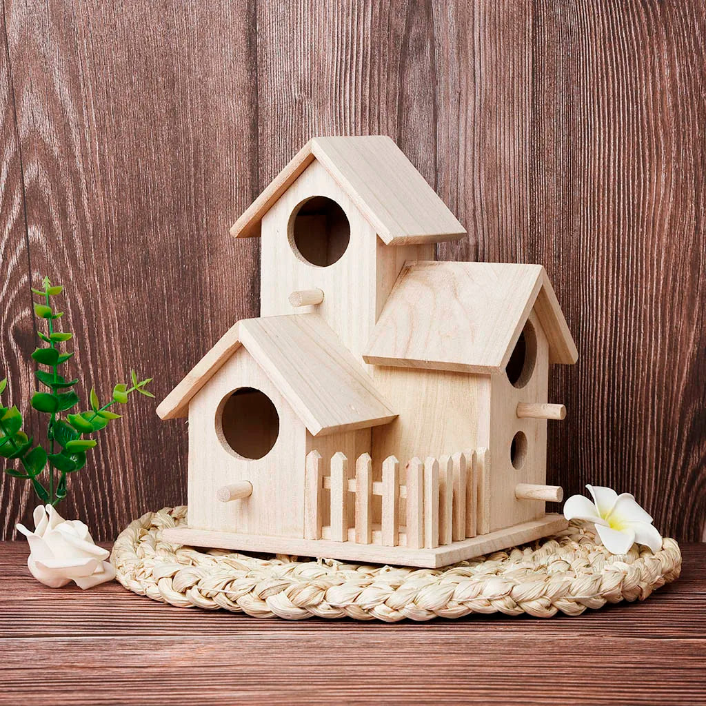 Wooden Hanging Birdhouse | Outdoor Garden Bird Nest Box Hanging Birdhouse Peaceful Pleasures Health and Wellness