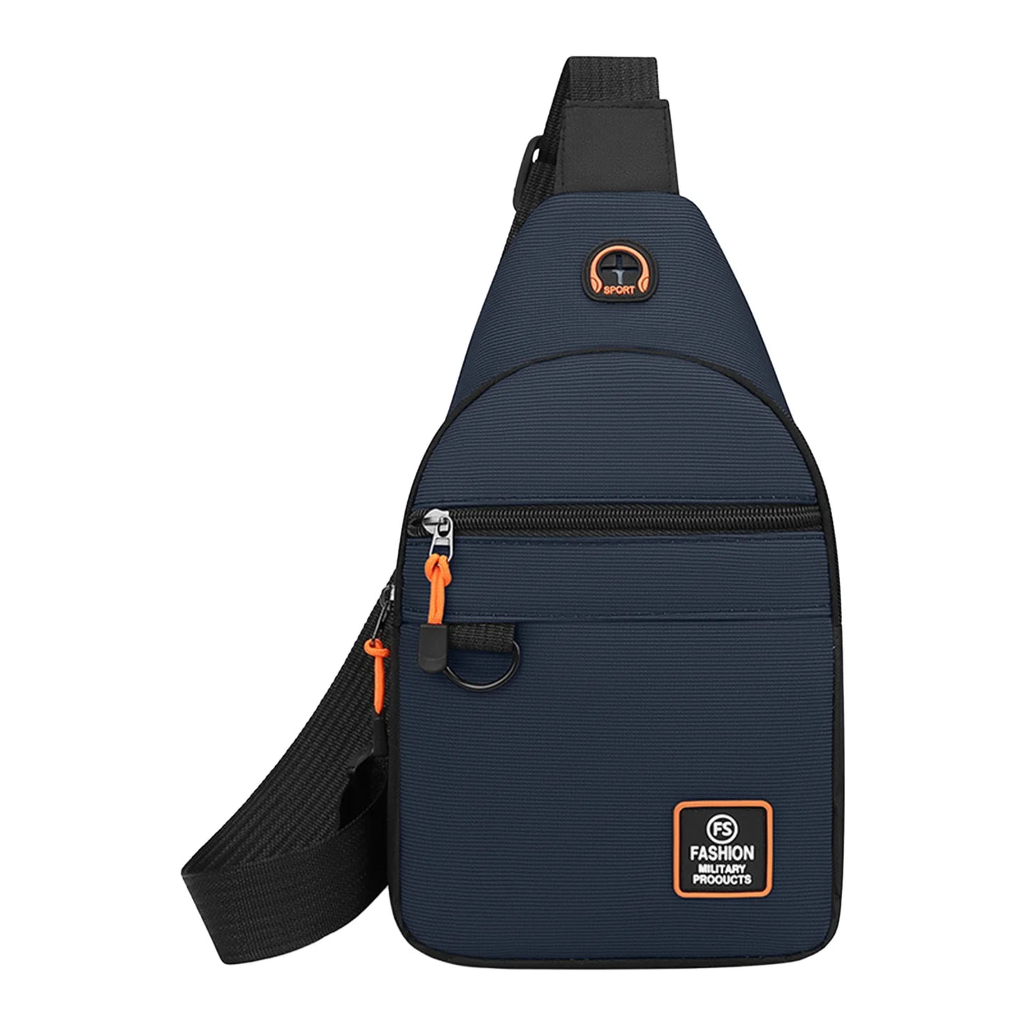 Water Resistant Crossbody Bag for Men Adjustable Shoulder Chest Pack with Multiple Compartments for Commuting Travel Business Peaceful Pleasures Health and Wellness Dark blue