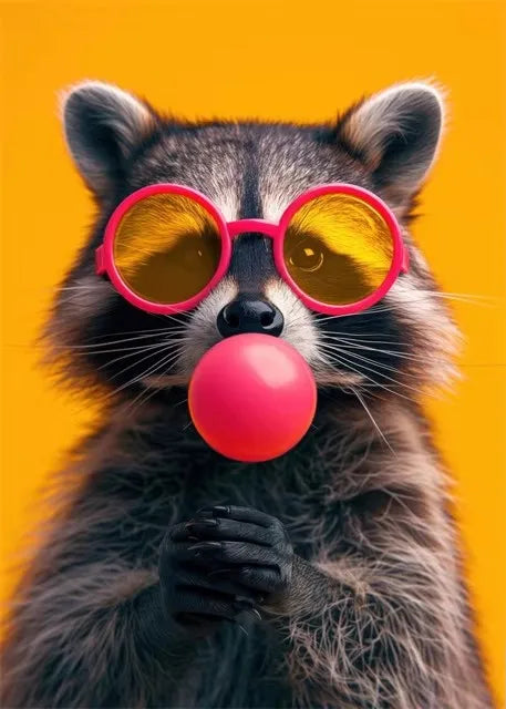 WhimsyWorks Funny Animals Bubble Blowing Chameleon Canvas Poster,Unframed Artistic Wall Decor for Living Room,Bedroom, Art Decor Peaceful Pleasures Health and Wellness ZLH3294 50x70cm No Frame