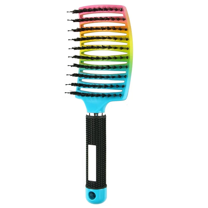 Multiple Color Hair Comb Detangling Hair Brush Bristle&Nylon Women Wet Massage Comb Curly Hairdressing Salon Styling Tools Peaceful Pleasures Health and Wellness A3