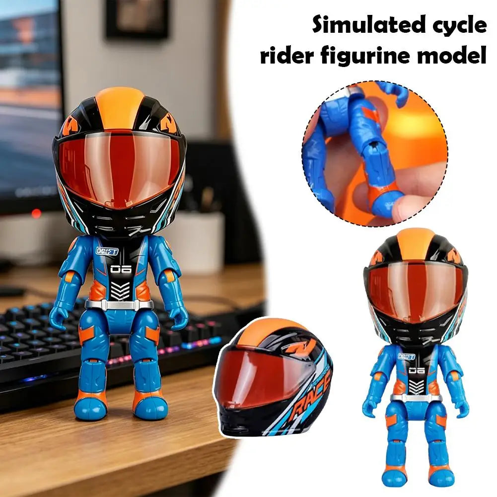 1:12 Articulated Motorcycle Rider Figure | Detachable Helmet