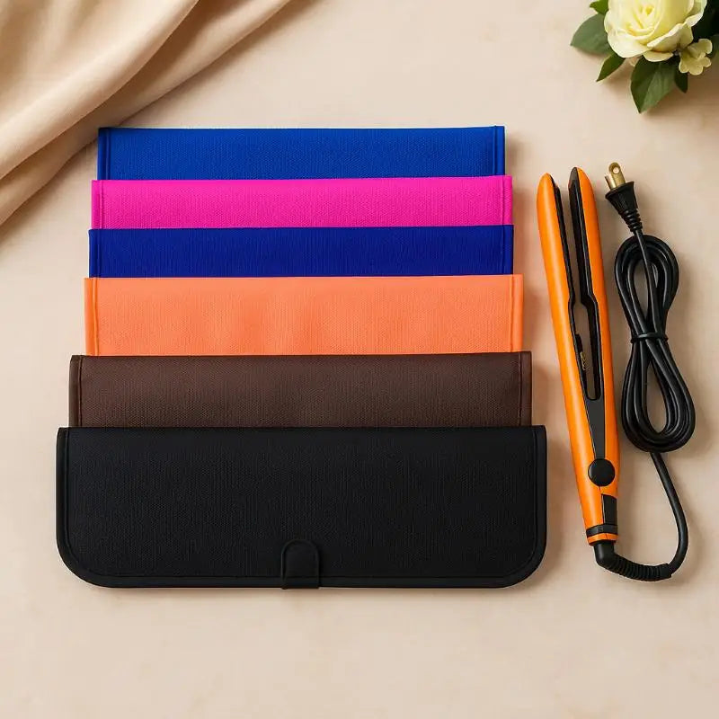 Portable Anti-Heat Mats Heat Resistant Mat Pouch For Hair Straightener Flat Iron Curling Iron Prevent Burns Styling Organizer Peaceful Pleasures Health and Wellness
