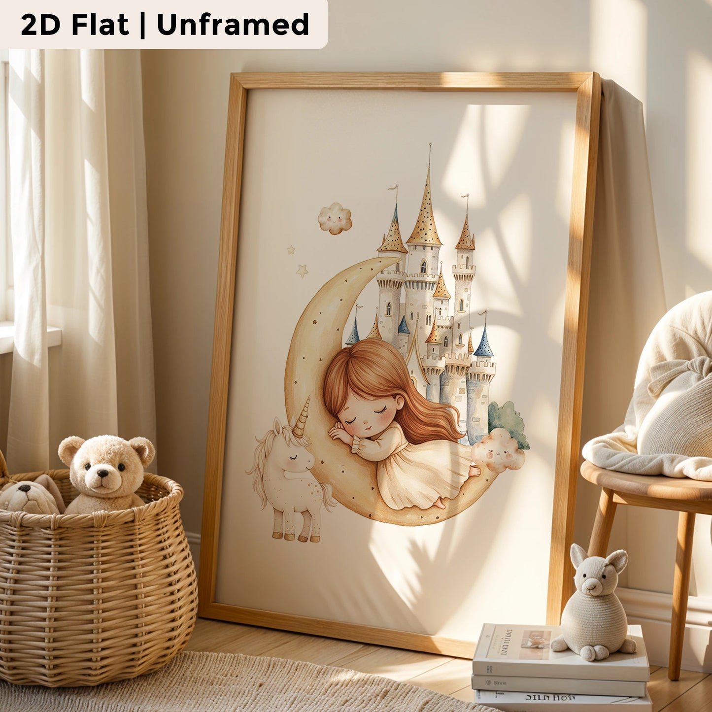 3-Piece Yellow Moon Canvas Wall Art | Kids & Living Room Decor