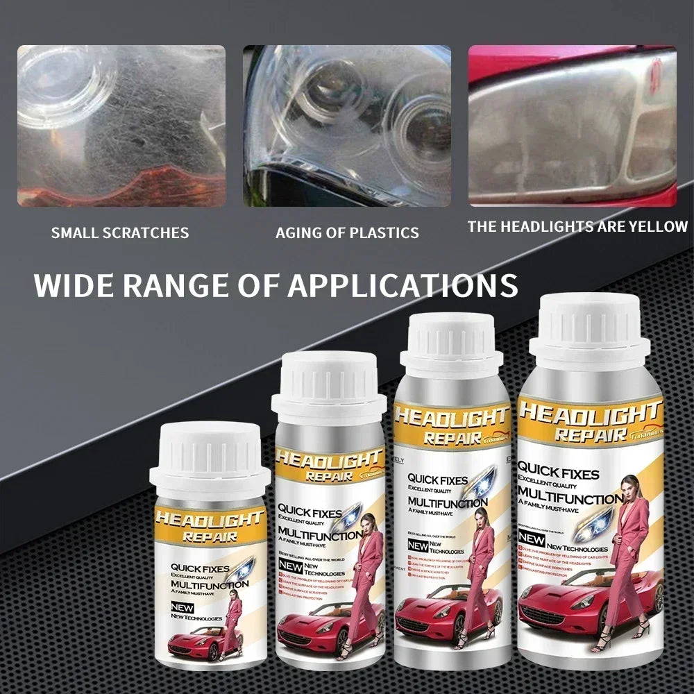Headlights Liquid Polymer Headlight Chemical Polish Repair Fluid Refurbishment Scratch Repair Polishing Headlights Kit Peaceful Pleasures Health and Wellness