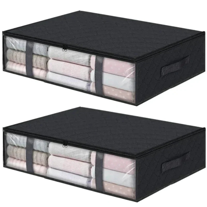Under Bed Storage Bag – Large Foldable Dustproof Quilt Organizer