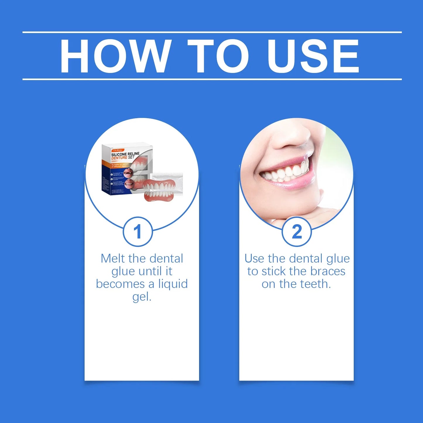 Oralhoe Soft Silicone Denture Liner Kit – Upper & Lower Set