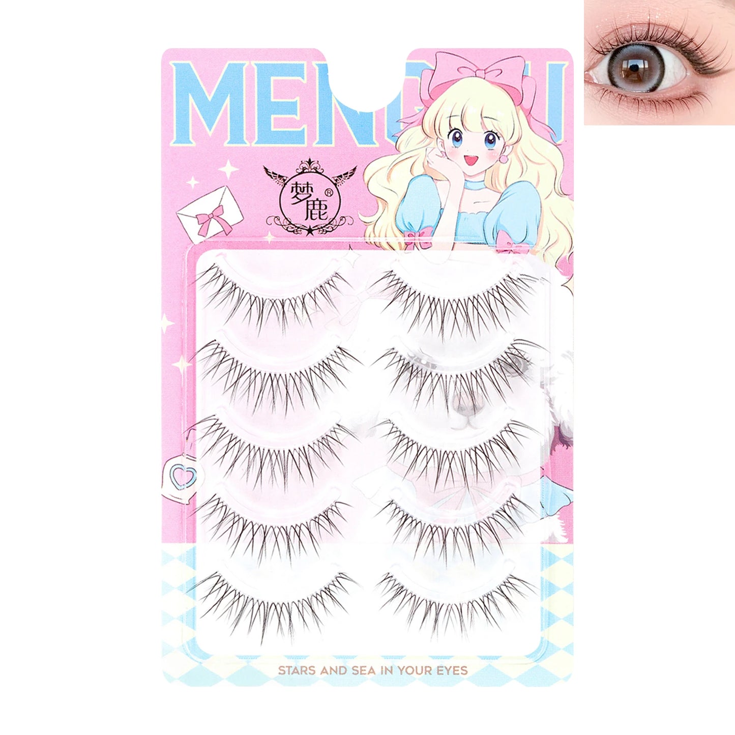 Korean Idol DIY False Eyelashes – Natural Wispy Cluster Lashes 5pk