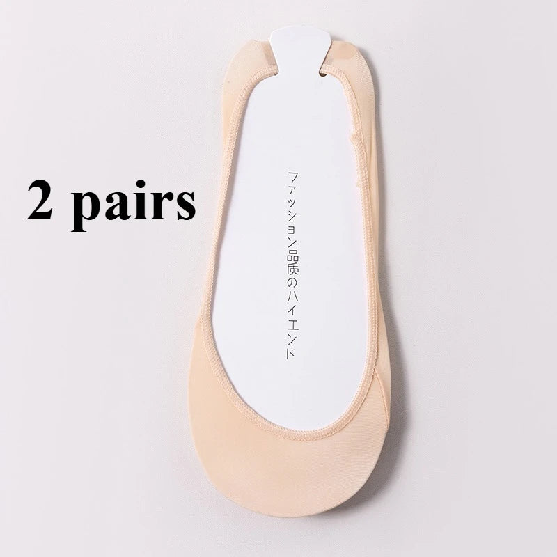 Women's Invisible Boat Socks | Non-Slip Ice Silk for High Heels