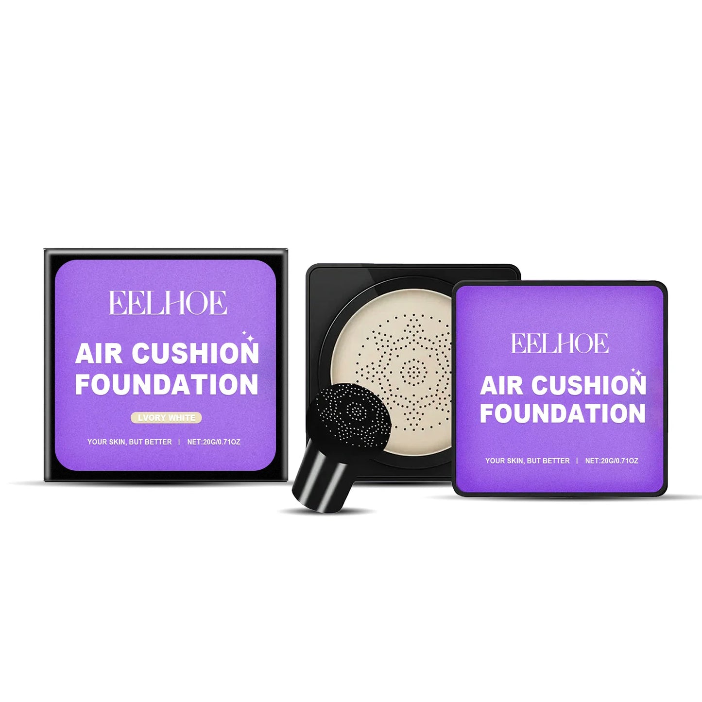 EELHOE Air Cushion Liquid Foundation - High Coverage Base Peaceful Pleasures Health and Wellness Ivory