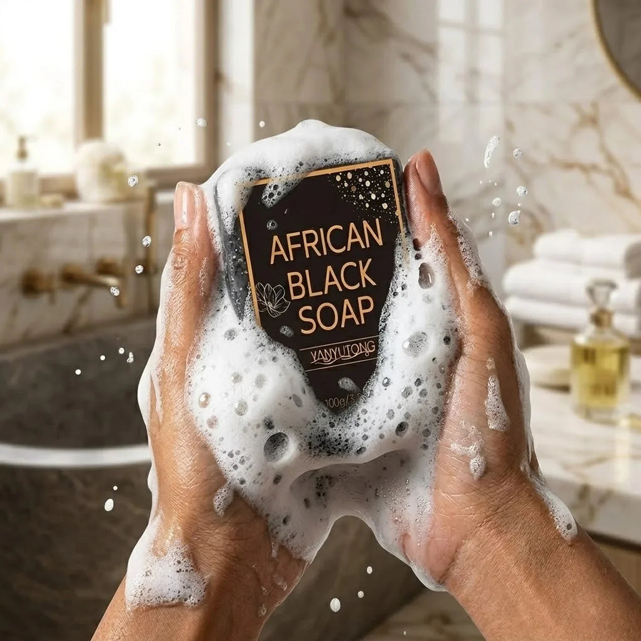 African Black Soap with Shea Butter – Deep Cleansing & Hydrating