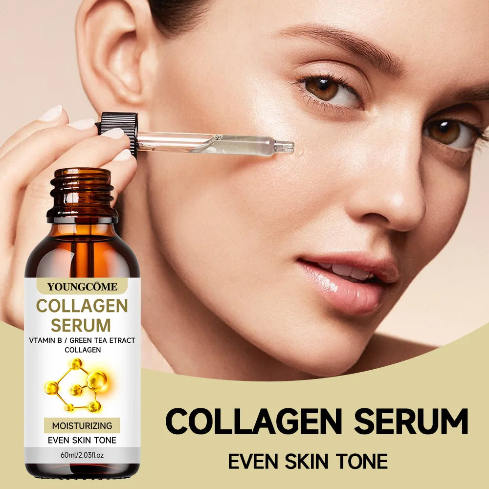 YOUNGCOME Collagen Serum with Vitamin B & Green Tea Extract - Hydrating Face Serum for Moisturizing & Even Skin Tone Peaceful Pleasures Health and Wellness
