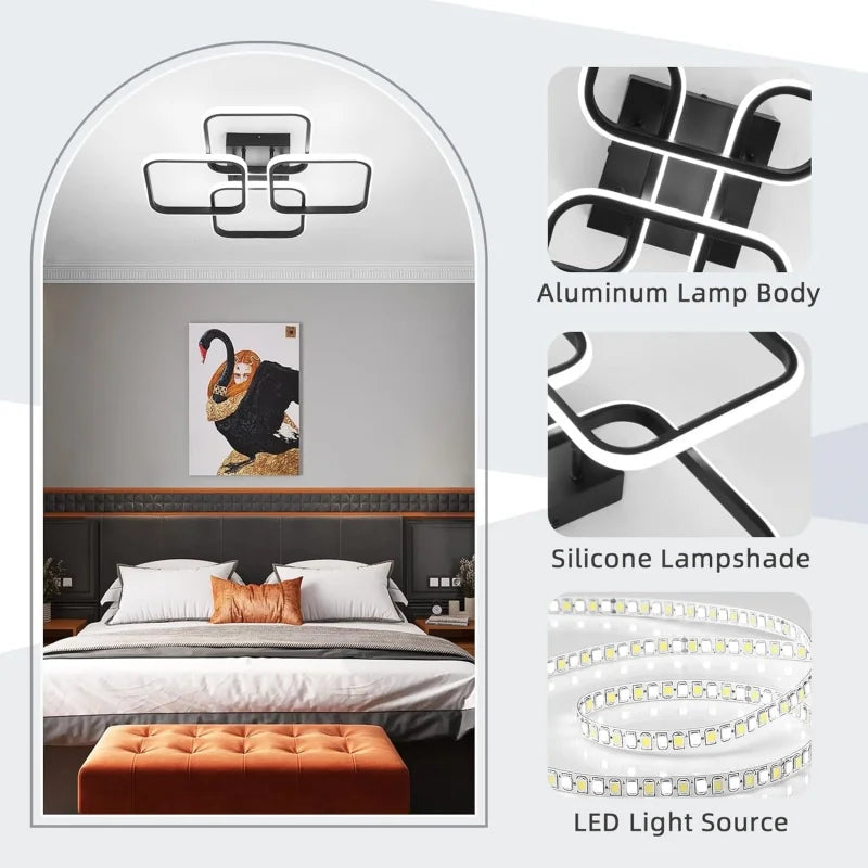 RUNTOIN LED Chandelier Ceiling Light – 3 Colors, Modern Lamp LED Ceiling Light Peaceful Pleasures Health and Wellness