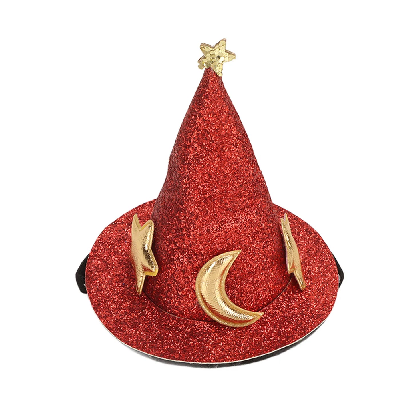 Hamster Hat Moon Star Pattern Hook and Loop Small Animal Top Hat Photo Prop Adjustable Chin Strap for Rabbits for Chinchillas Peaceful Pleasures Health and Wellness red