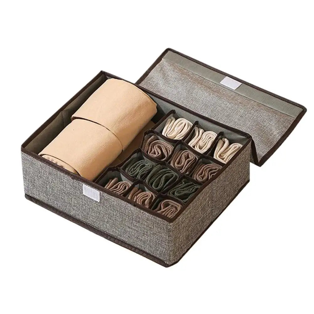 Cabinet Underwear Organizer Drawer Clothes Organizer Boxes Closet Storage Organizer for Underwear Bra Socks Underpants Peaceful Pleasures Health and Wellness Grey 13 squares
