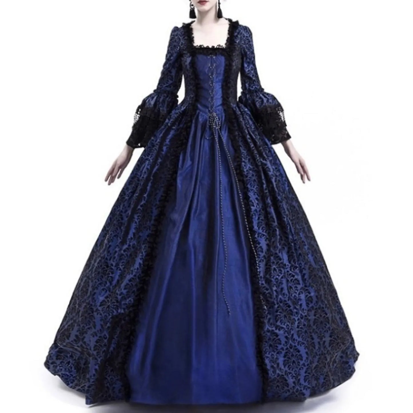 Halloween costume for adult women Medieval Cosplay Costumes Vintage Gothic Halloween suit 할로윈 코스튬 disfraz halloween para mujer Peaceful Pleasures Health and Wellness Navy L