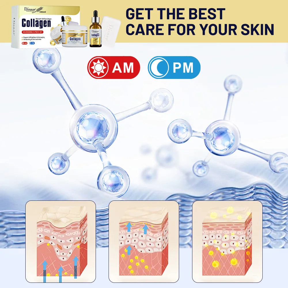Disaar Collagen Brightening 3-Piece Facial Skin Care Set