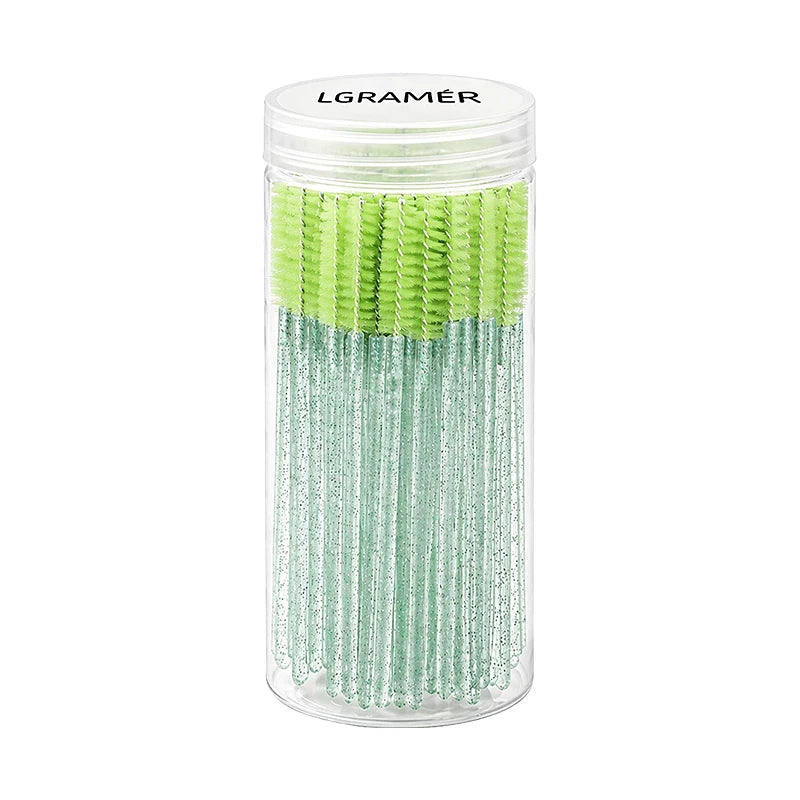 Multiple colors 50/100 pcs Extension Eyelash brush Disposable Eye lashes Make Up Brushes Mascara Wand Applicator Makeup tools Peaceful Pleasures Health and Wellness Green-50pcs