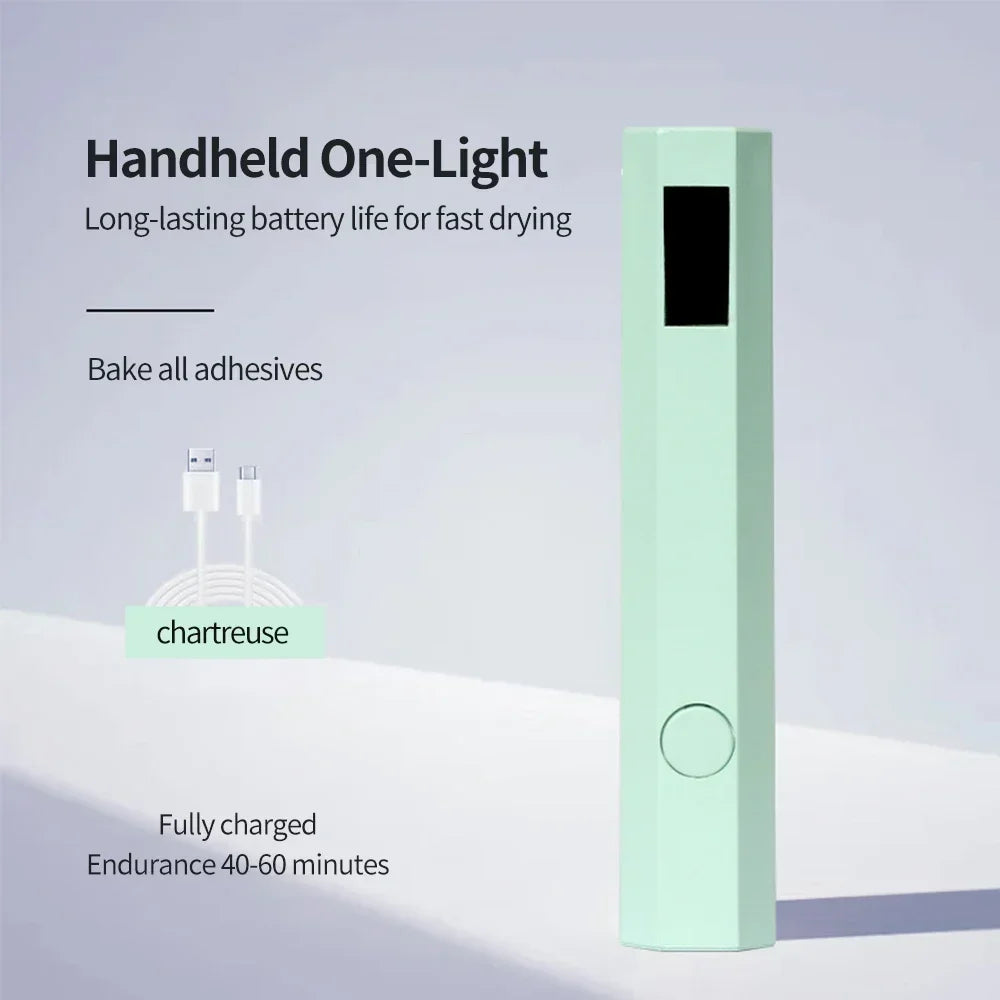 Professional UV LED Nail Lamp Mini Fashion And Powerful Portable Salon Quick Dry USB Nail Dryer Machine Home Phototherapy Tools Peaceful Pleasures Health and Wellness LCD version Green