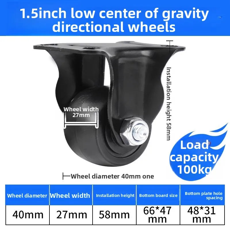 Heavy Duty Swivel Caster Wheels 1.5–3" with Safety Lock Brake