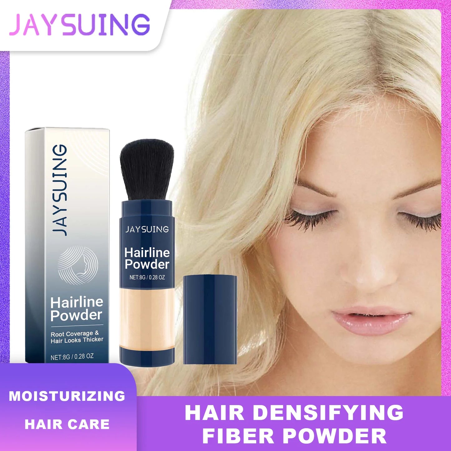 Jasuing Vitamin E Hair Densifying Fiber Powder Thick Fluffy Refreshing Hair Filling Hairline Oil control Hair Care Long Lasting Peaceful Pleasures Health and Wellness Black 1 PCS
