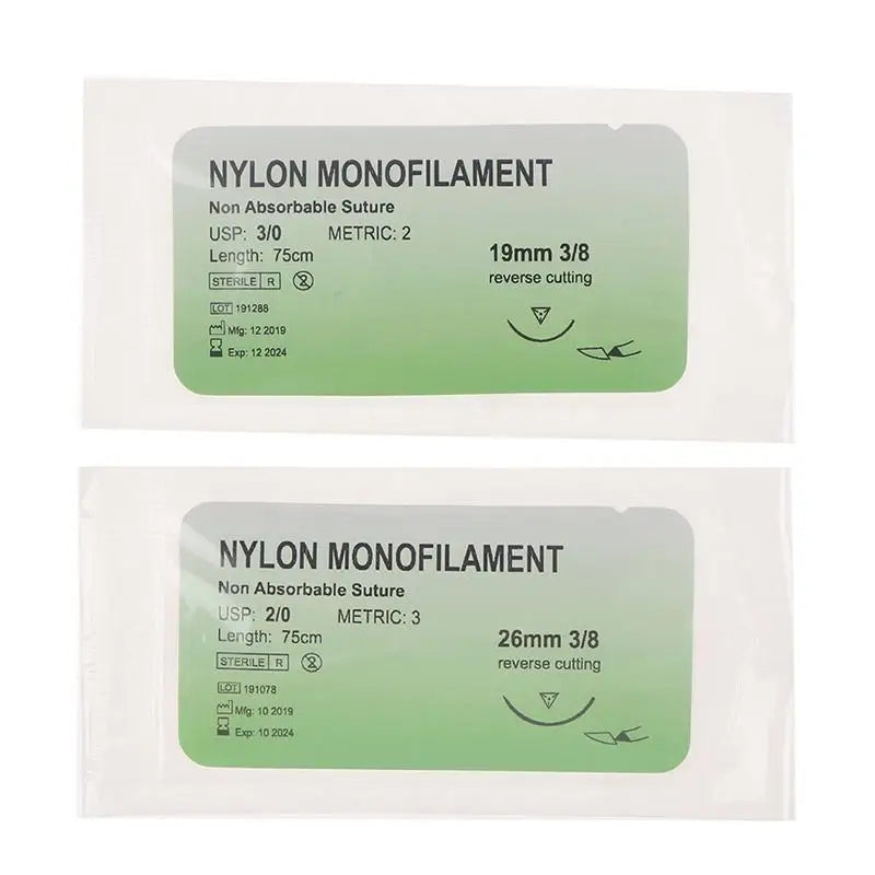 12 Pcs/Set Needle Suture Nylon Monofilament Thread Suture Practice Kit Peaceful Pleasures Health and Wellness