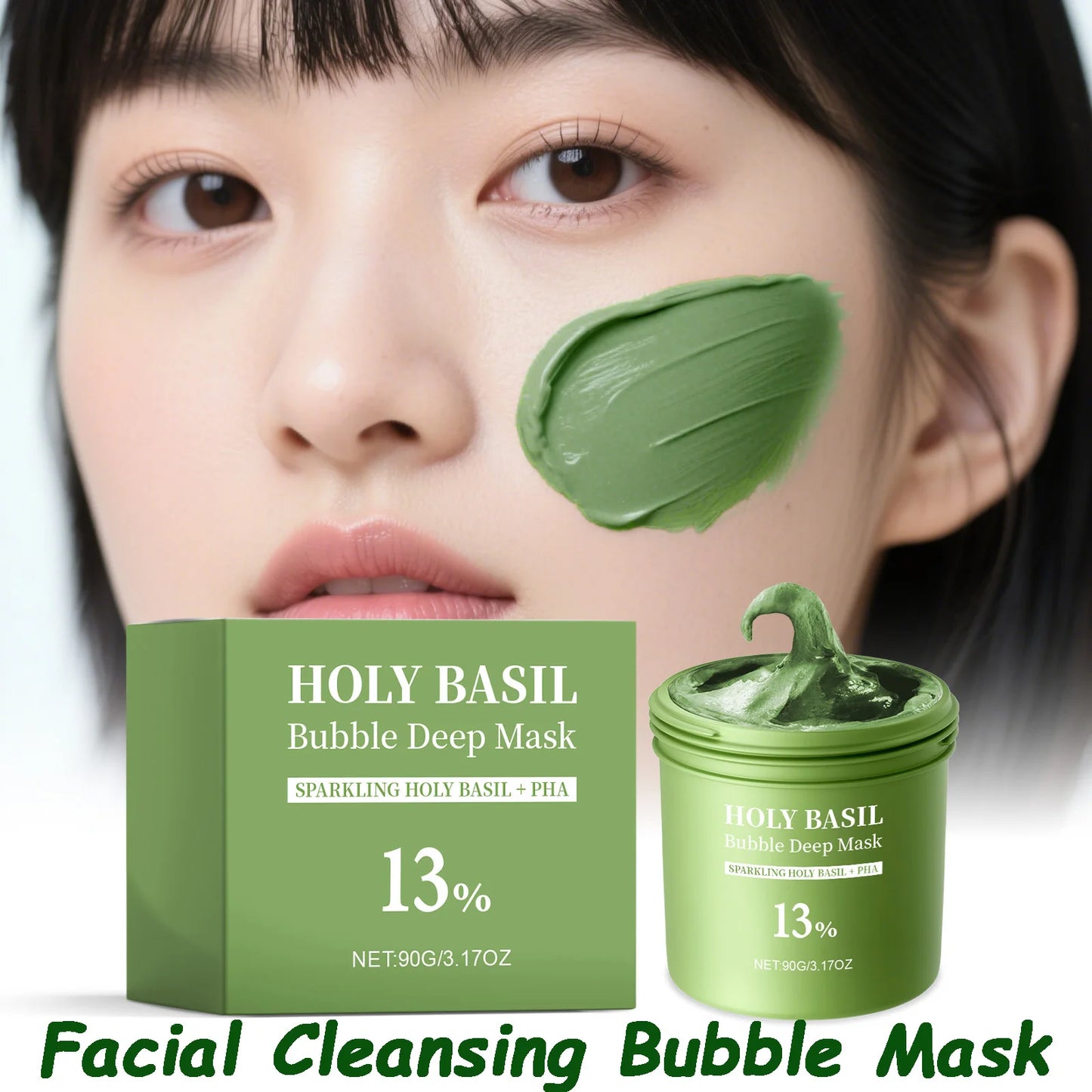 Basil Bubble Mud Mask – Blackhead, Oil Control & Pore Cleanser