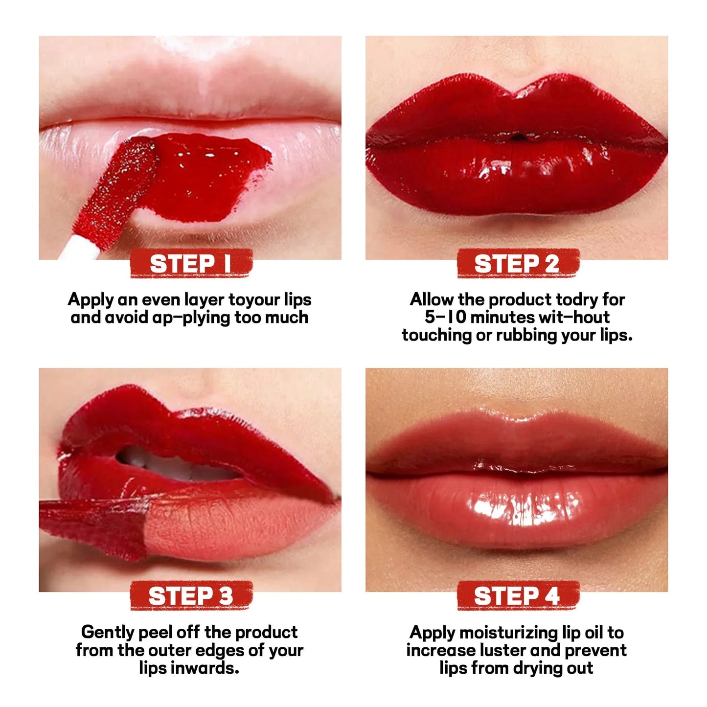HANDAIYAN 2-in-1 Peel-Off Matte Lip Stain & Mirror Lip Gloss