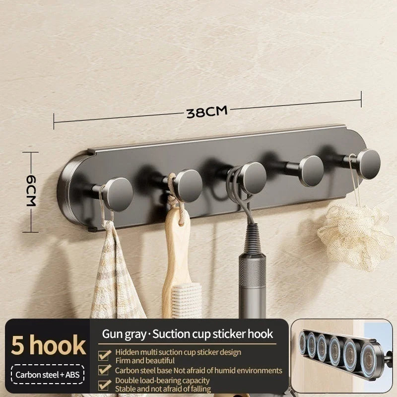 Suction Cup Hooks No-Drill Wall Hooks Kitchen Bathroom 6 Pack Suction Cup Hooks Peaceful Pleasures Health and Wellness Gray 5 Hook