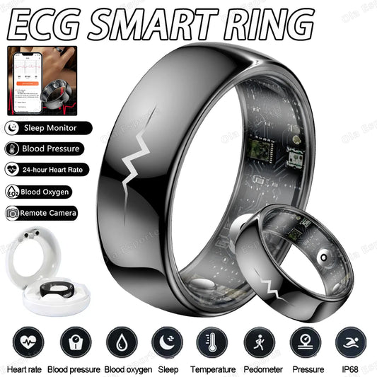 ECG Smart Ring – Heart Rate, SpO2, Sleep & Fitness Tracker Smart Health Ring Peaceful Pleasures Health and Wellness