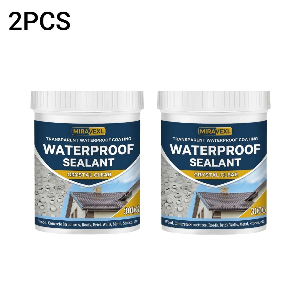 MIRAVEXL Invisible Waterproof Adhesive Transparent Liquid Sealant Anti-Leak Coating for Bathroom Walls Indoor Outdoor Peaceful Pleasures Health and Wellness 2PCS