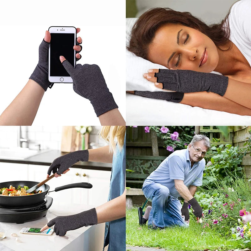 Relieve Hand Discomfort with 1pair Fingerless Compression Gloves Peaceful Pleasures Health and Wellness