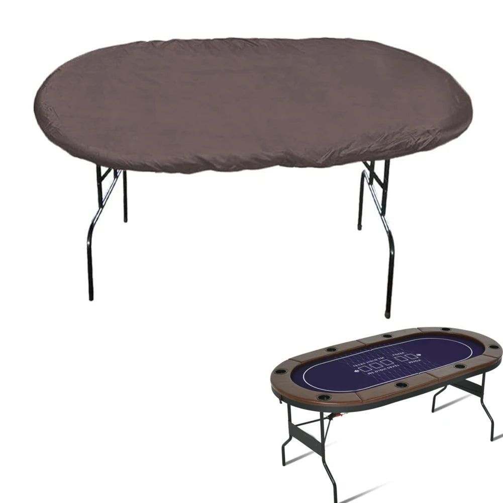 Oval Poker Table Cover 244x122cm 420D Oxford Waterproof Game Cloth